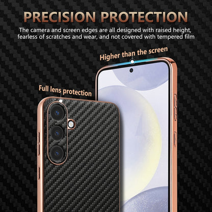 For Samsung Galaxy S25+ 5G AZNS Electroplated Edge Carbon Fiber Texture Phone Case(Black) - Galaxy S25+ 5G Cases by AZNS | Online Shopping UK | buy2fix