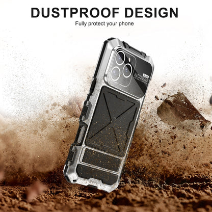 For iPhone 16 Pro R-JUST Life Waterproof Dustproof Shockproof Phone Case(Silver) - iPhone 16 Pro Cases by R-JUST | Online Shopping UK | buy2fix