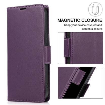 For Samsung Galaxy S25+ / S24+ 5G Side Buckle RFID Anti-theft Leather Phone Case(Dark Purple) - Galaxy S25+ 5G Cases by buy2fix | Online Shopping UK | buy2fix