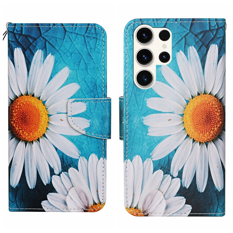 For Samsung Galaxy S25 Ultra 5G Colored Drawing Pattern Leather Phone Case(Chrysanthemum) - Galaxy S25 Ultra 5G Cases by buy2fix | Online Shopping UK | buy2fix