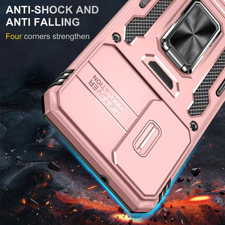 For Samsung Galaxy S25 5G Armor PC Hybrid TPU Camera Shield Phone Case(Rose Gold) - Galaxy S25 5G Cases by buy2fix | Online Shopping UK | buy2fix