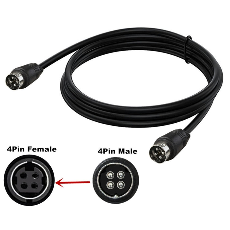 MD DIN 4 Pin Male to Male AC/DC Power Audio Adapter Cable, Length:1.5m(Black) - Microphone Audio Cable & Connector by buy2fix | Online Shopping UK | buy2fix