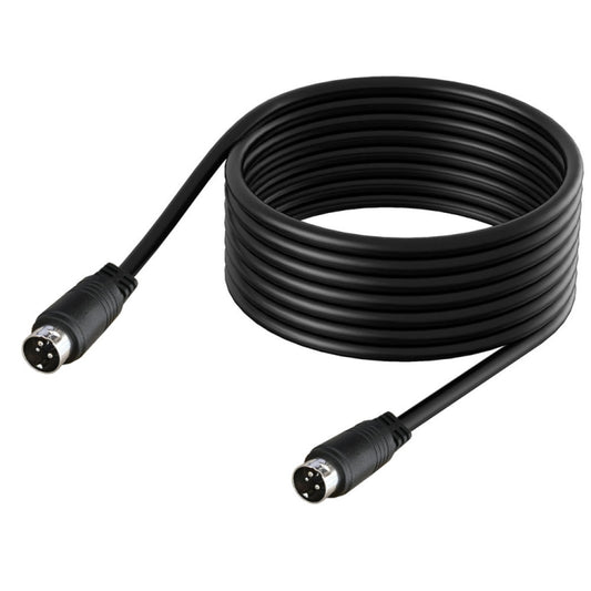 Middle DIN Male to Male 3 Pin Audio Power Signal Adapter Cable, Length:1m(Black) - Others by buy2fix | Online Shopping UK | buy2fix