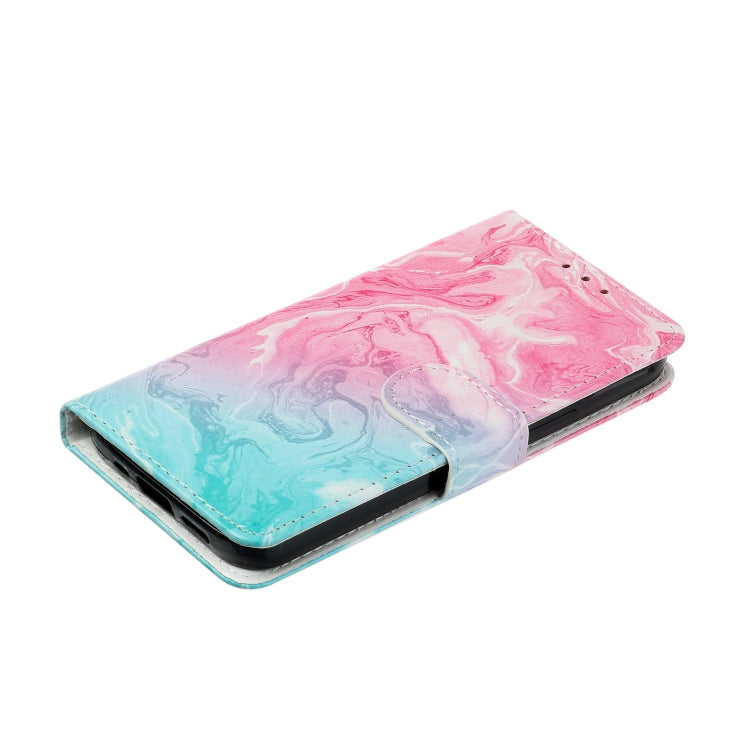 For OnePlus 13 Colored Drawing Marble Pattern Leather Phone Case(Pink Green Marble) - OnePlus Cases by buy2fix | Online Shopping UK | buy2fix