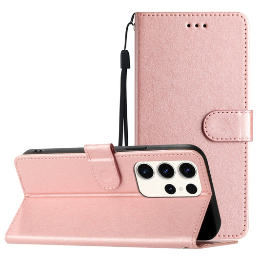 For Samsung Galaxy S25 Ultra 5G Silk Texture Horizontal Flip Leather Phone Case(Rose Gold) - Galaxy S25 Ultra 5G Cases by buy2fix | Online Shopping UK | buy2fix