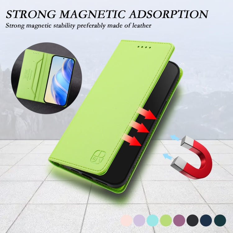 For Samsung Galaxy S25 Ultra 5G RC01 Dual-Folded Magnetic Suction RFID Leather Phone Case(Grass Green) - Galaxy S25 Ultra 5G Cases by buy2fix | Online Shopping UK | buy2fix