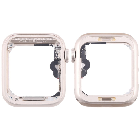 For Apple Watch SE 2022 44MM LTE Aluminium Alloy Middle Frame Bezel Plate with Crown Spin Axis Flex Cable(Starlight) - Middle Frame by buy2fix | Online Shopping UK | buy2fix