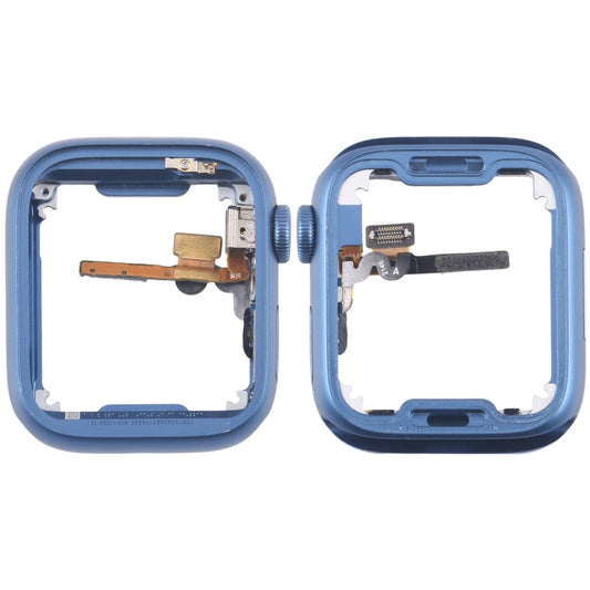 For Apple Watch Series 7 45MM GPS Aluminium Alloy Middle Frame Bezel Plate with Crown Spin Axis Flex Cable(Blue) - Middle Frame by buy2fix | Online Shopping UK | buy2fix