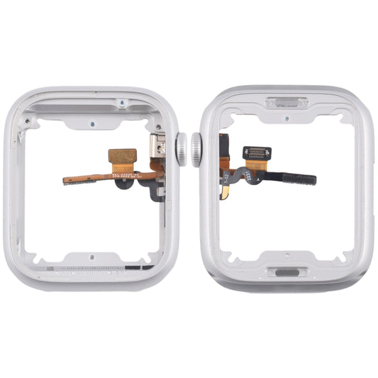 For Apple Watch Series  8 / 9 45MM LTE Aluminium Alloy Middle Frame Bezel Plate with Crown Spin Axis Flex Cable(Silver) - Middle Frame by buy2fix | Online Shopping UK | buy2fix