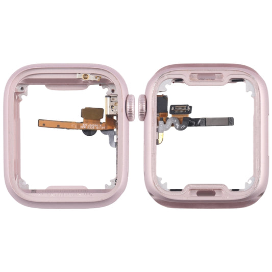 For Apple Watch Series 9 41MM GPS Aluminium Alloy Middle Frame Bezel Plate with Crown Spin Axis Flex Cable(Pink) - Middle Frame by buy2fix | Online Shopping UK | buy2fix