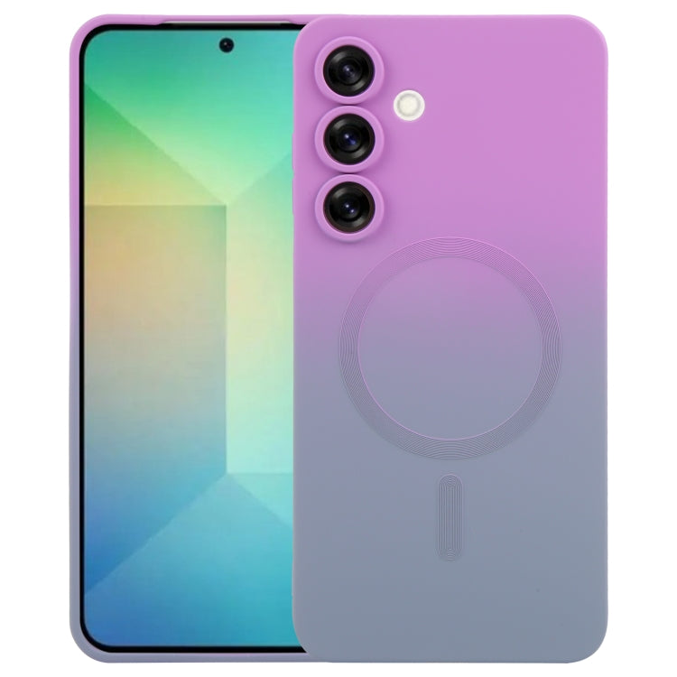 For Samsung Galaxy S25+ 5G Liquid TPU Silicone Gradient MagSafe Phone Case(Purple Grey) - Galaxy S25+ 5G Cases by buy2fix | Online Shopping UK | buy2fix