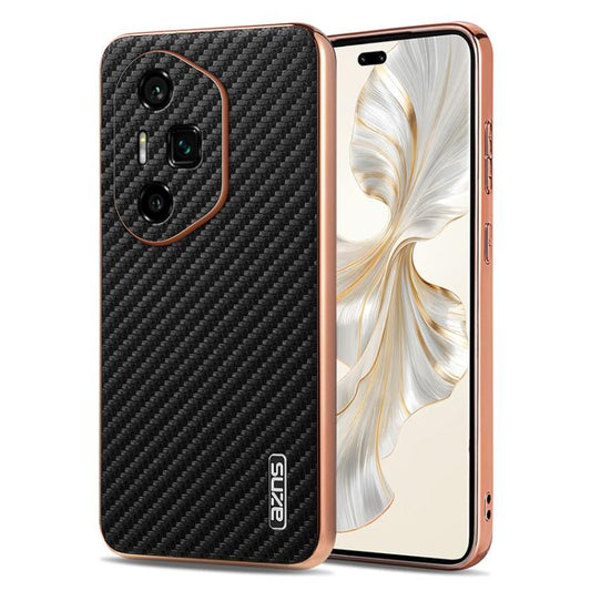 For Honor 300 Ultra AZNS Electroplated Edge Carbon Fiber Texture Phone Case(Black) - Honor Cases by AZNS | Online Shopping UK | buy2fix