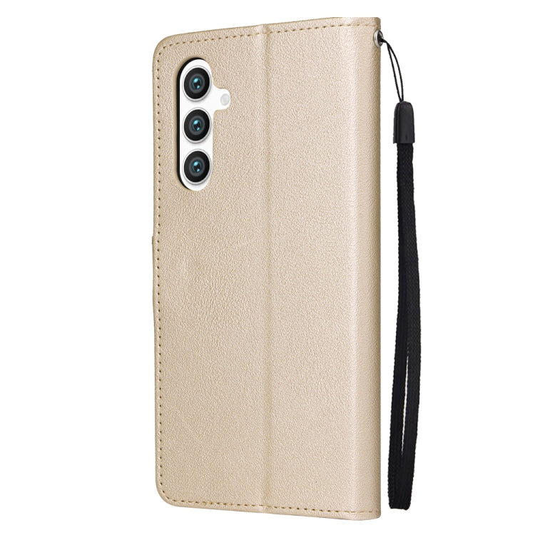 For Samsung Galaxy S25+ 5G 3-Card Slots Multifunctional Leather Phone Case(Gold) - Galaxy S25+ 5G Cases by buy2fix | Online Shopping UK | buy2fix