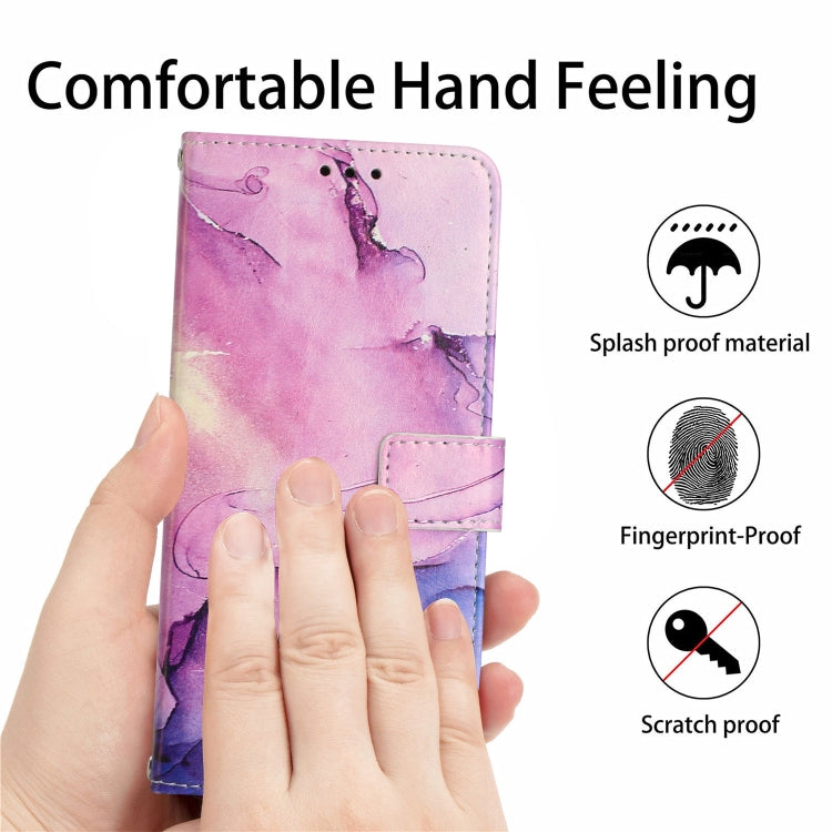 For Samsung Galaxy S25+ 5G Painted Marble Pattern Leather Phone Case(Purple) - Galaxy S25+ 5G Cases by buy2fix | Online Shopping UK | buy2fix