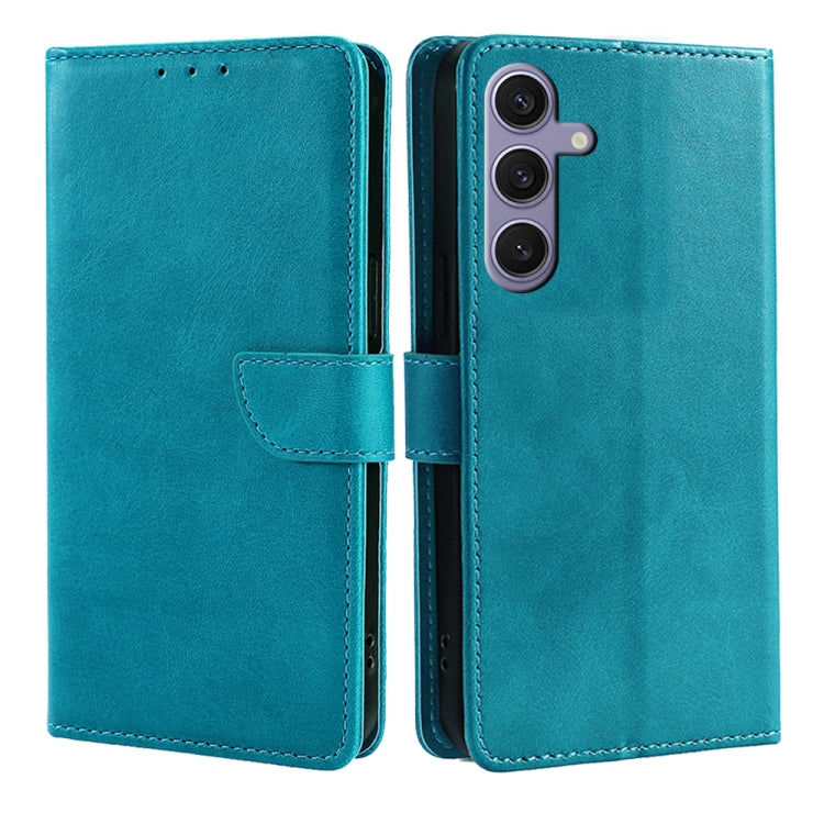 For Samsung Galaxy S25+ 5G Calf Texture Buckle Flip Leather Phone Case(Light Blue) - Galaxy S25+ 5G Cases by buy2fix | Online Shopping UK | buy2fix