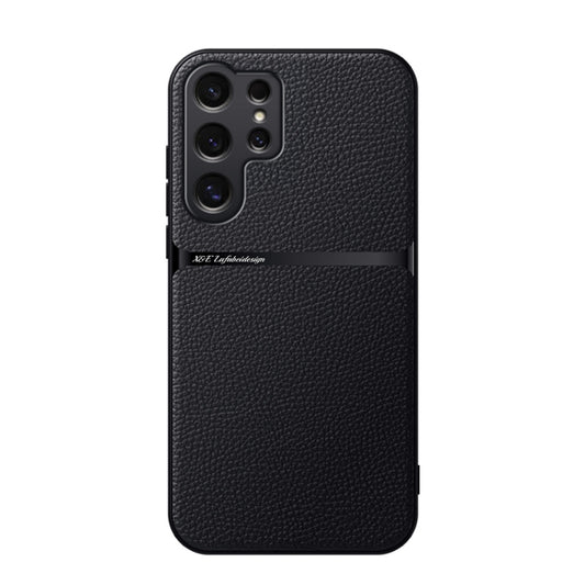 For Samsung Galaxy S25 Ultra 5G Litchi Leather Magnetic Full Coverage Shockproof Phone Case(Black) - Galaxy S25 Ultra 5G Cases by buy2fix | Online Shopping UK | buy2fix