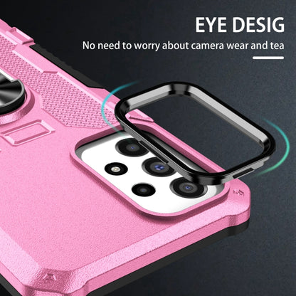 For Samsung Galaxy S25 5G Ring Holder Armor Hybrid Phone Case(Pink) - Galaxy S25 5G Cases by buy2fix | Online Shopping UK | buy2fix