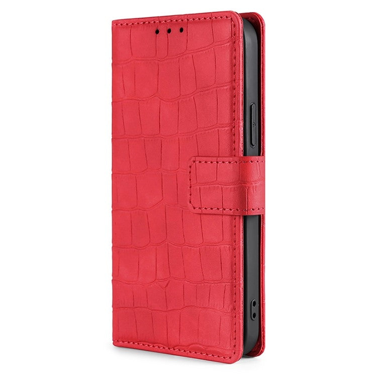 For Samsung Galaxy S25 Ultra 5G Skin Feel Crocodile Magnetic Clasp Leather Phone Case(Red) - Galaxy S25 Ultra 5G Cases by buy2fix | Online Shopping UK | buy2fix