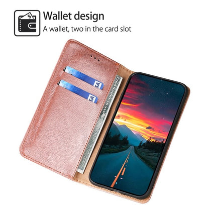 For Samsung Galaxy S25+ 5G Gloss Oil Solid Color Magnetic Leather Phone Case(Rose Gold) - Galaxy S25+ 5G Cases by buy2fix | Online Shopping UK | buy2fix