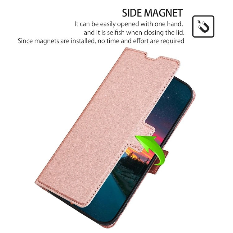 For Samsung Galaxy S25+ 5G Ultra-thin Voltage Side Buckle Horizontal Flip Leather Phone Case(Rose Gold) - Galaxy S25+ 5G Cases by buy2fix | Online Shopping UK | buy2fix