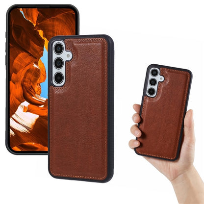 For Samsung Galaxy S25 5G Cowhide Texture Back Cover Phone Case(Brown) - Galaxy S25 5G Cases by buy2fix | Online Shopping UK | buy2fix