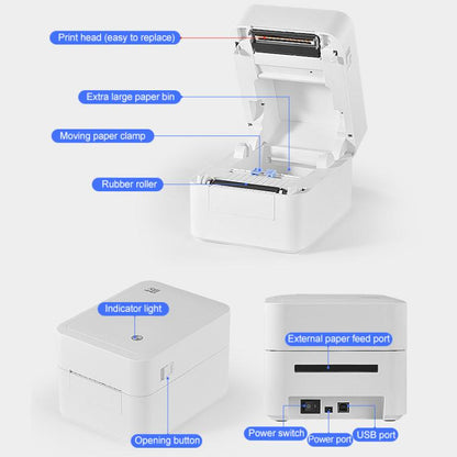 HPRT D35 Computer Version Express Electronic Waybill Printer, Plug:UK Plug(White) - Printer by buy2fix | Online Shopping UK | buy2fix