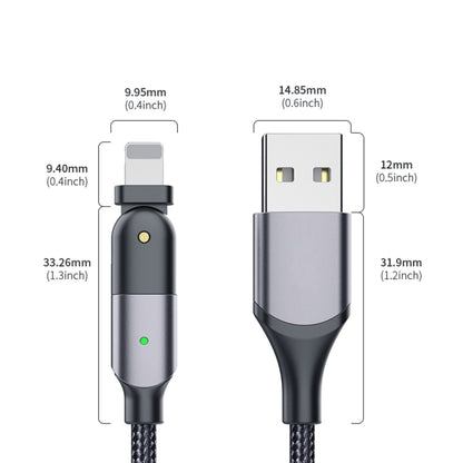 FXCL-WYA0G 2.4A USB to 8 Pin 180 Degree Rotating Elbow Charging Cable, Length:2m(Grey) - Normal Style Cable by buy2fix | Online Shopping UK | buy2fix