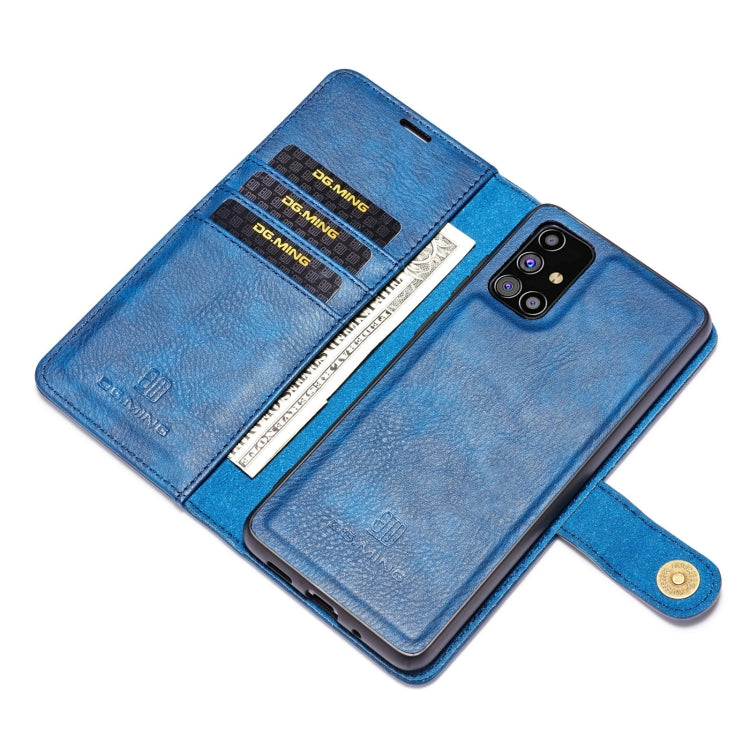 For Samsung Galaxy M31s DG.MING Crazy Horse Texture Flip Detachable Magnetic Leather Case with Holder & Card Slots & Wallet (Blue) - Galaxy Phone Cases by DG.MING | Online Shopping UK | buy2fix