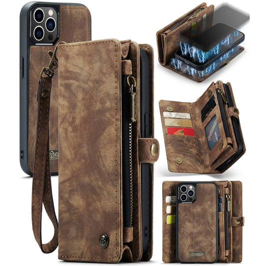 For iPhone 12 Pro Max CaseMe-008 Detachable Multifunctional Wallet Leather Phone Case (Brown) - iPhone 12 Pro Max Cases by CaseMe | Online Shopping UK | buy2fix