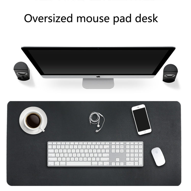 Multifunction Business Double Sided PU Leather Mouse Pad Keyboard Pad Table Mat Computer Desk Mat, Size: 80 x 40cm(Black Red) - Desk Pads by buy2fix | Online Shopping UK | buy2fix