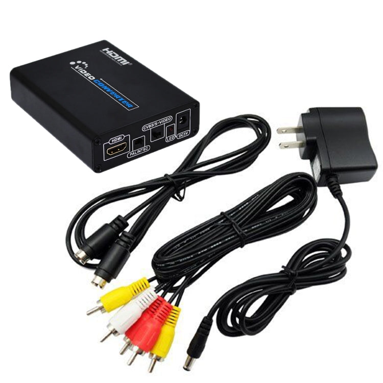 HDMI to Composite / AV S-Video Converter RCA CVBS/L/R Video Converter Adapter, UK Plug - Converter by buy2fix | Online Shopping UK | buy2fix