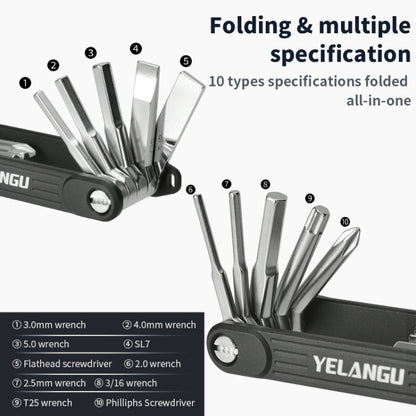 YELANGU 10 in 1 Multifunctional Wrench Screwdriver Tool - Hex Key & Spanner by YELANGU | Online Shopping UK | buy2fix