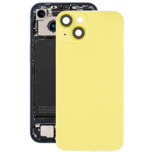 For iPhone 14 Glass Battery Back Cover with Flash Bracket + Wireless Charging Module(Yellow) - Back Cover by buy2fix | Online Shopping UK | buy2fix