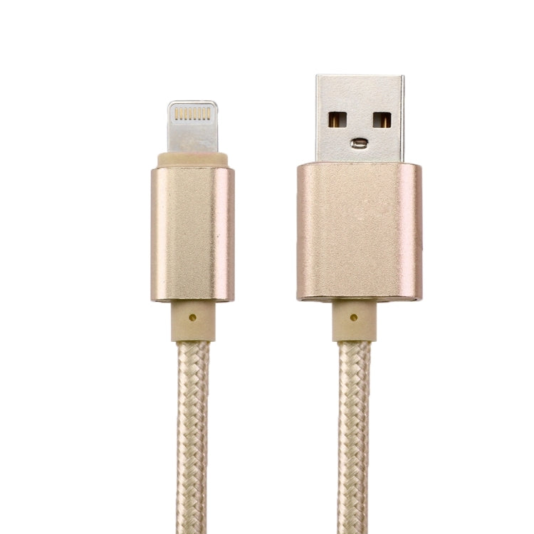 1m Woven Style Metal Head 84 Cores 8 Pin to USB 2.0 Data / Charger Cable(Gold) - Normal Style Cable by buy2fix | Online Shopping UK | buy2fix