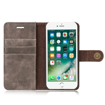 DG.MING For iPhone SE 2020 & 8 & 7  Crazy Horse Texture Horizontal Flip Detachable Magnetic Protective Case with Holder & Card Slots & Wallet(Grey) - More iPhone Cases by DG.MING | Online Shopping UK | buy2fix