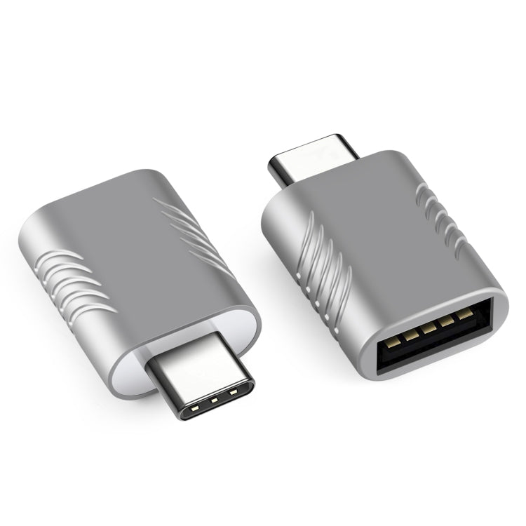 2 PCS SBT-148 USB-C / Type-C Male to USB 3.0 Female Zinc Alloy Adapter(Space Silver) - Converter & Adapter by buy2fix | Online Shopping UK | buy2fix