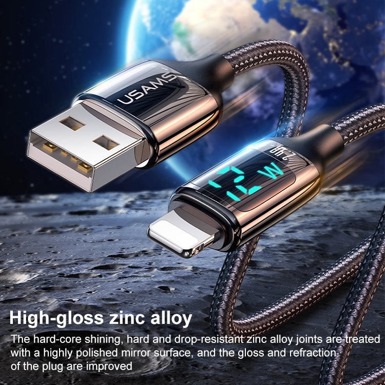 USAMS US-SJ543 U78 8 Pin Aluminum Alloy Digital Display Charging Data Cable, Length: 1.2m (White) - Normal Style Cable by USAMS | Online Shopping UK | buy2fix