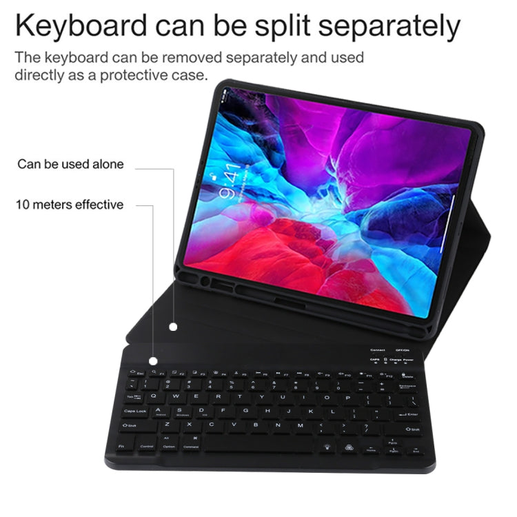 TG11BS Detachable Bluetooth Black Keyboard + Microfiber Leather Tablet Case for iPad Pro 11 inch (2020), with Backlight & Pen Slot & Holder(Black) - For iPad Pro by buy2fix | Online Shopping UK | buy2fix