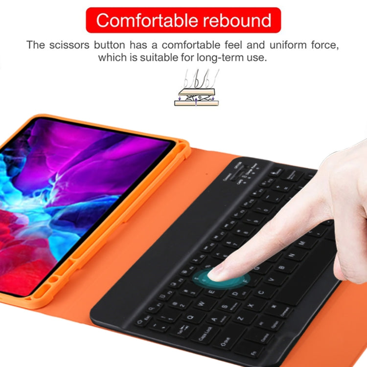 TG11BS Detachable Bluetooth Black Keyboard + Microfiber Leather Tablet Case for iPad Pro 11 inch (2020), with Backlight & Pen Slot & Holder(Orange) - For iPad Pro by buy2fix | Online Shopping UK | buy2fix