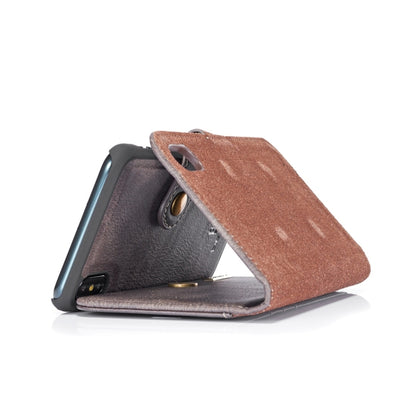 For iPhone XS Max DG.MING Crazy Horse Texture Flip Detachable Magnetic Leather Case with Holder & Card Slots & Wallet (Grey) - More iPhone Cases by DG.MING | Online Shopping UK | buy2fix