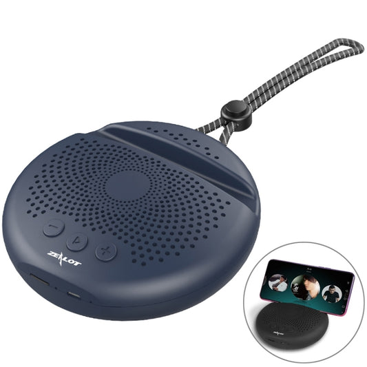 ZEALOT S24 Portable Stereo Bluetooth Speaker with Lanyard & Mobile Card Slot Holder, Supports Hands-free Call & TF Card (Dark Blue) - Desktop Speaker by ZEALOT | Online Shopping UK | buy2fix