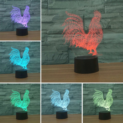 Cock Shape 3D Colorful LED Vision Light Table Lamp, Crack Remote Control Version - Novelty Lighting by buy2fix | Online Shopping UK | buy2fix