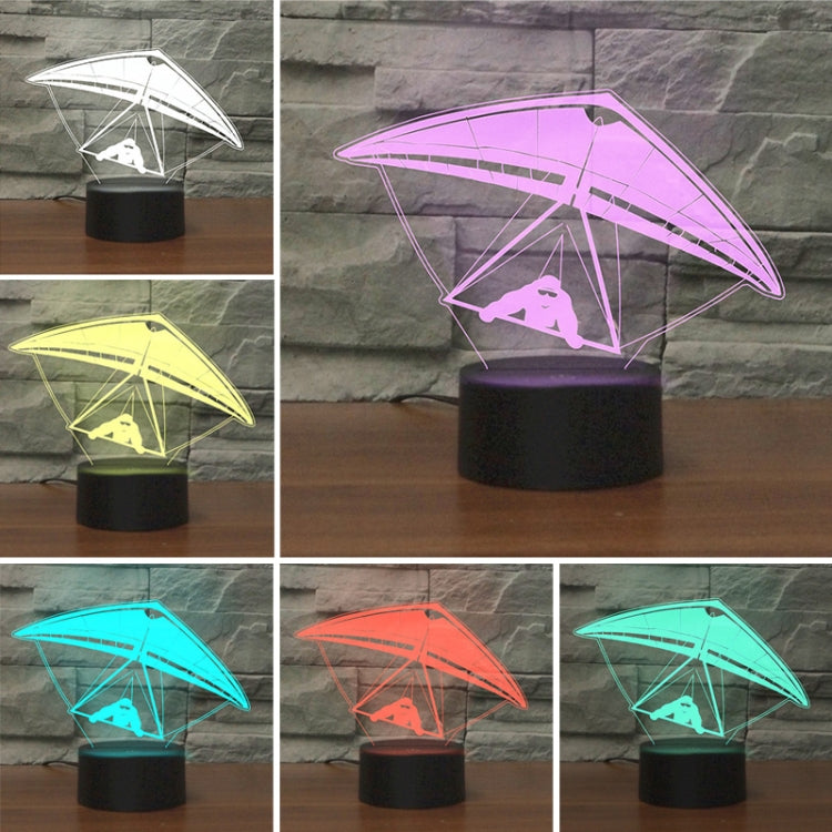 Hang Glider Shape 3D Colorful LED Vision Light Table Lamp, Crack Touch Version - Novelty Lighting by buy2fix | Online Shopping UK | buy2fix