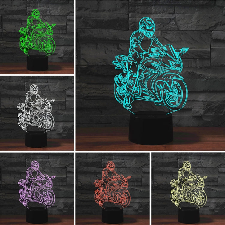 Motorcycle Shape 3D Colorful LED Vision Light Table Lamp, Crack Remote Control Version - Novelty Lighting by buy2fix | Online Shopping UK | buy2fix