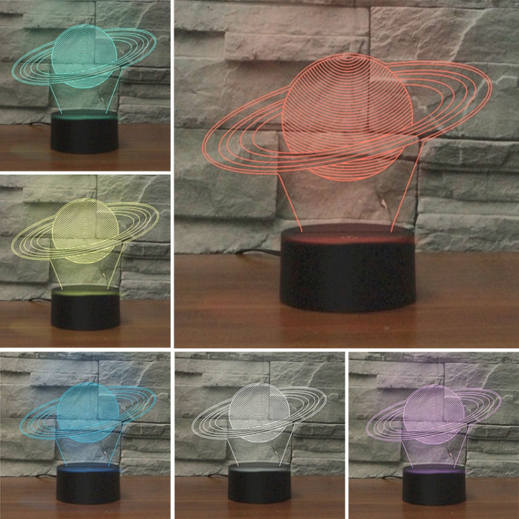 Saturn Shape 3D Colorful LED Vision Light Table Lamp, Crack Remote Control Version - Novelty Lighting by buy2fix | Online Shopping UK | buy2fix