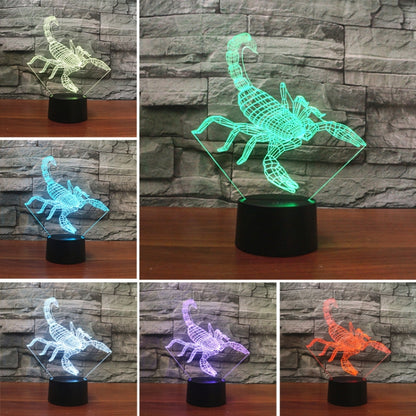 Scorpion Shape 3D Colorful LED Vision Light Table Lamp, 16 Colors Remote Control Version - Novelty Lighting by buy2fix | Online Shopping UK | buy2fix
