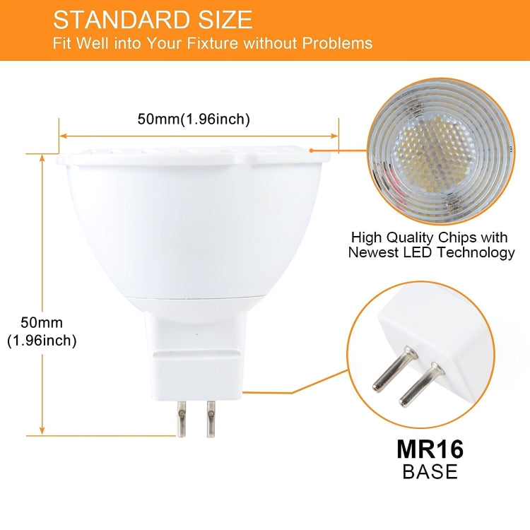 MR16-6LED 5W 2835COB LED Spotlight, AC12-18V DC12-24V (Warm White) - LED Blubs & Tubes by buy2fix | Online Shopping UK | buy2fix