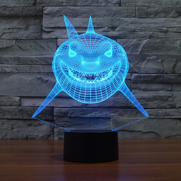 Positive Face Shark Style 3D Touch Switch Control LED Light , 7 Color Discoloration Creative Visual Stereo Lamp Desk Lamp Night Light - Novelty Lighting by buy2fix | Online Shopping UK | buy2fix