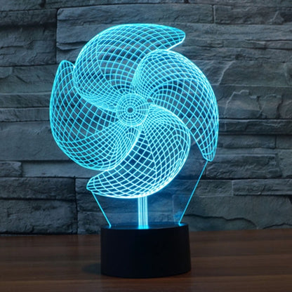 Big Pinwheel Style 3D Touch Switch Control LED Light , 7 Color Discoloration Creative Visual Stereo Lamp Desk Lamp Night Light - Novelty Lighting by buy2fix | Online Shopping UK | buy2fix