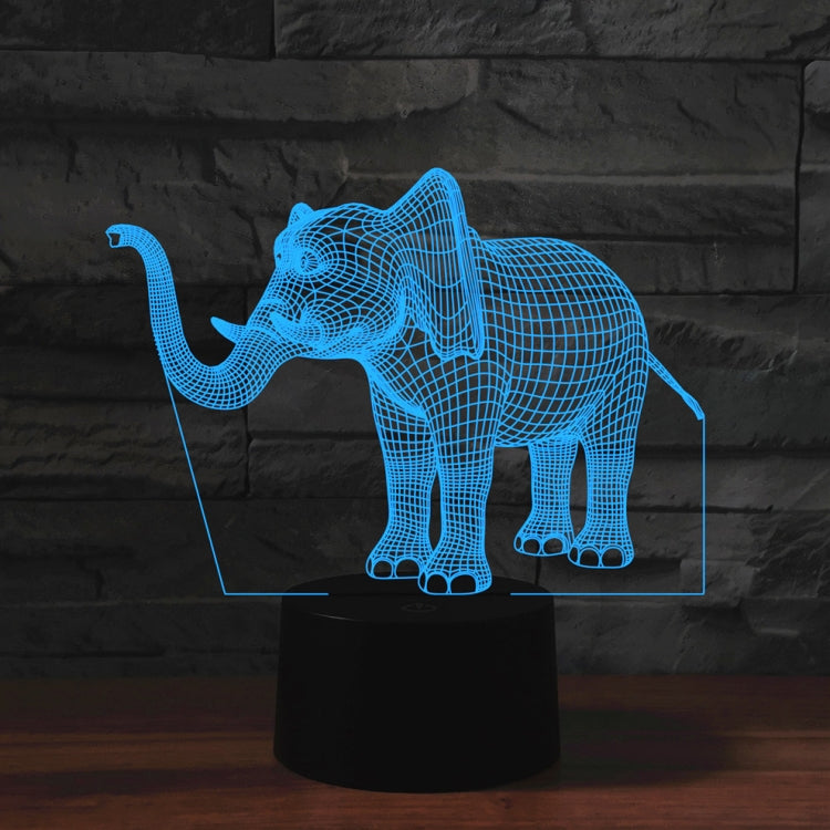 Elephant Shape 3D Colorful LED Vision Light Table Lamp, 16 Colors Remote Control Version - Novelty Lighting by buy2fix | Online Shopping UK | buy2fix